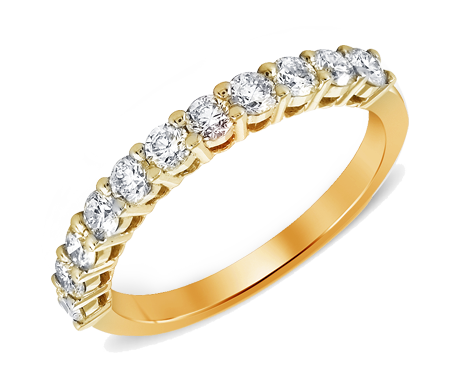 Shared Set Half Eternity Diamond Ring