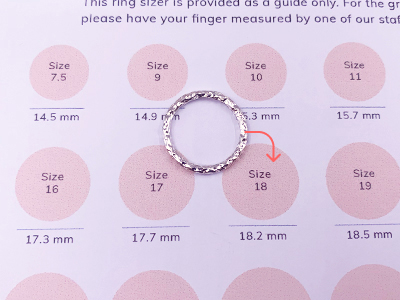 Step 5 ideal ring size will be the larger size